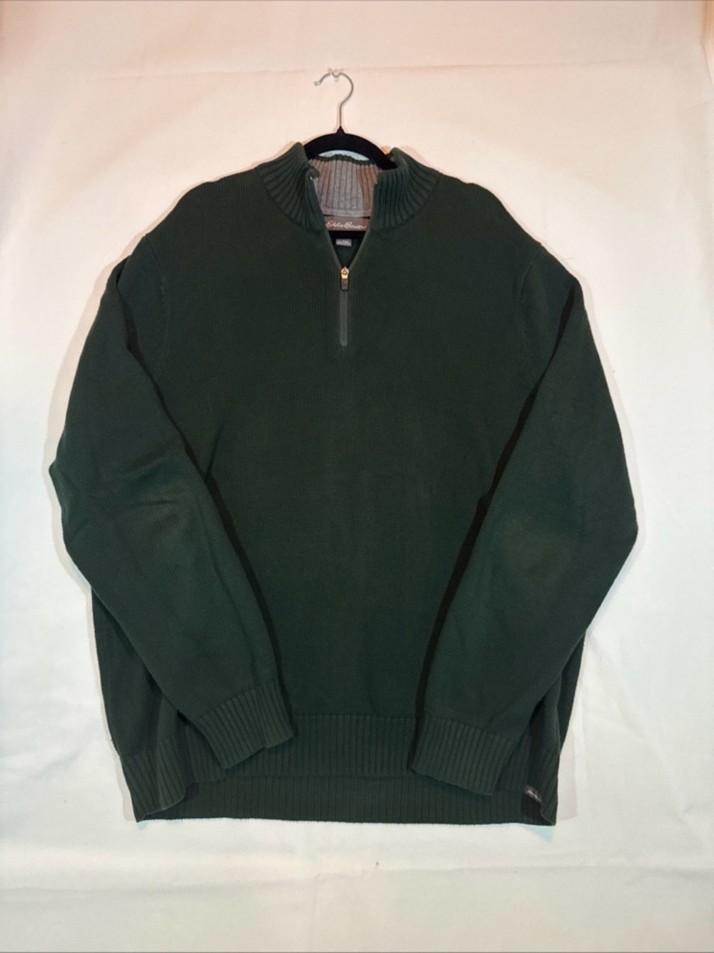 Eddie Bauer Quarter Zip Sweater - Mens T2XL - Green Comfort Stretch Business